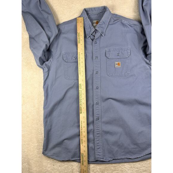 Carhartt Shirt Men’s XL Blue FRS160 MBL Flame Resistant CAT2 Long Sleeve Shirt - Picture 5 of 8